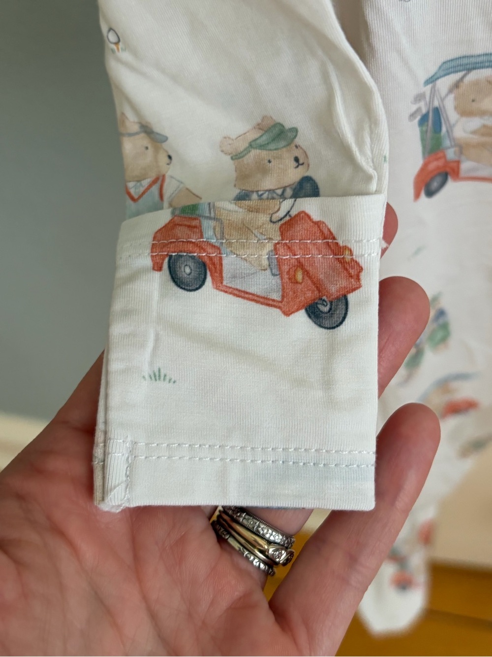NWT Angel Dear Bamboo Teddy Bear Golfing Footed One-Piece Pajama - Picture 8 of 10